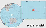 Gray Location Map of the area around 56° 48' 24" S, 48° 31' 29" E