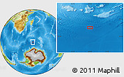 Physical Location Map of the area around 56° 48' 24" S, 48° 31' 29" E