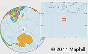 Political Location Map of the area around 56° 48' 24" S, 48° 31' 29" E