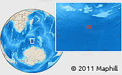 Shaded Relief Location Map of the area around 56° 48' 24" S, 48° 31' 29" E