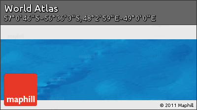 Physical Panoramic Map of the Area around 56° 48' 24" S, 48° 31' 29" E