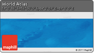 Physical Panoramic Map of the Area around 56° 48' 24" S, 48° 31' 29" E