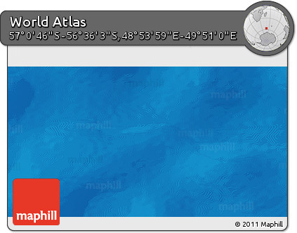 Physical 3D Map of the Area around 56° 48' 24" S, 49° 22' 30" E