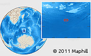 Shaded Relief Location Map of the area around 56° 48' 24" S, 49° 22' 30" E