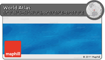 Physical Panoramic Map of the Area around 56° 48' 24" S, 49° 22' 30" E