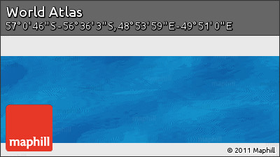 Physical Panoramic Map of the Area around 56° 48' 24" S, 49° 22' 30" E
