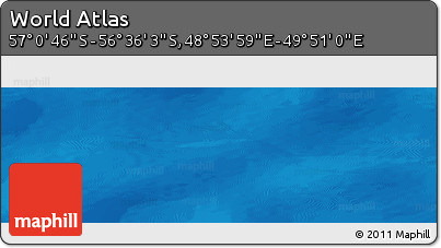 Physical Panoramic Map of the Area around 56° 48' 24" S, 49° 22' 30" E