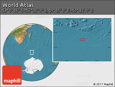 Satellite Location Map of the Area around 56° 48' 24" S, 50° 13' 30" E