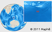 Shaded Relief Location Map of the area around 56° 48' 24" S, 50° 13' 30" E