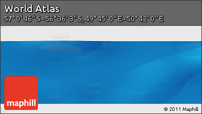 Physical Panoramic Map of the Area around 56° 48' 24" S, 50° 13' 30" E