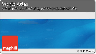 Physical Panoramic Map of the Area around 56° 48' 24" S, 50° 13' 30" E