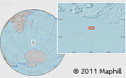 Gray Location Map of the area around 56° 48' 24" S, 51° 4' 30" E, hill shading