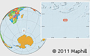 Political Location Map of the area around 56° 48' 24" S, 51° 4' 30" E