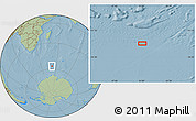 Savanna Style Location Map of the area around 56° 48' 24" S, 51° 4' 30" E, hill shading