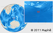 Shaded Relief Location Map of the area around 56° 48' 24" S, 51° 4' 30" E