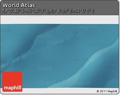 Satellite 3D Map of the Area around 56° 48' 24" S, 53° 37' 30" E