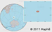 Gray Location Map of the area around 56° 48' 24" S, 53° 37' 30" E
