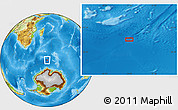 Physical Location Map of the area around 56° 48' 24" S, 53° 37' 30" E