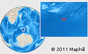Shaded Relief Location Map of the area around 56° 48' 24" S, 53° 37' 30" E
