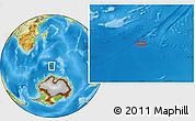 Physical Location Map of the area around 56° 48' 24" S, 54° 28' 30" E