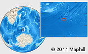 Shaded Relief Location Map of the area around 56° 48' 24" S, 55° 19' 30" E