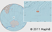 Gray Location Map of the area around 56° 48' 24" S, 56° 10' 29" E, hill shading