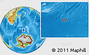 Physical Location Map of the area around 56° 48' 24" S, 56° 10' 29" E