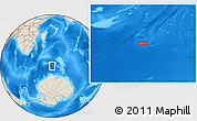 Shaded Relief Location Map of the area around 56° 48' 24" S, 56° 10' 29" E