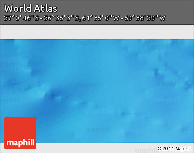 Physical 3D Map of the Area around 56° 48' 24" S, 61° 7' 30" W