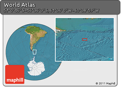 Satellite Location Map of the Area around 56° 48' 24" S, 61° 7' 30" W