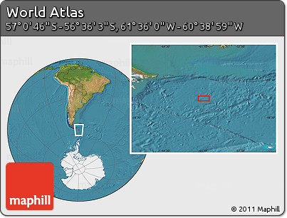 Satellite Location Map of the Area around 56° 48' 24" S, 61° 7' 30" W