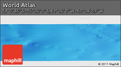 Physical Panoramic Map of the Area around 56° 48' 24" S, 61° 7' 30" W