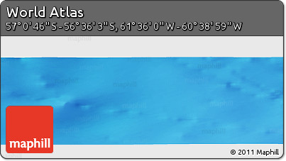 Physical Panoramic Map of the Area around 56° 48' 24" S, 61° 7' 30" W