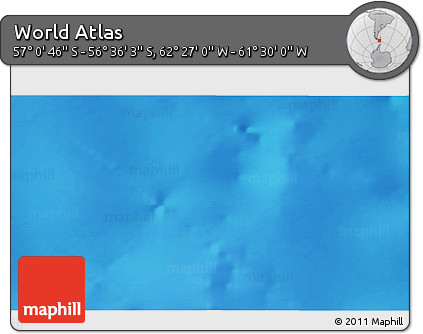 Physical 3D Map of the Area around 56° 48' 24" S, 61° 58' 30" W