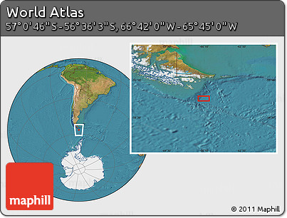 Satellite Location Map of the Area around 56° 48' 24" S, 66° 13' 29" W