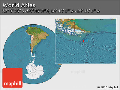 Satellite Location Map of the Area around 56° 48' 24" S, 66° 13' 29" W