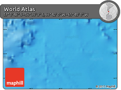 Physical Map of the Area around 56° 48' 24" S, 66° 13' 29" W