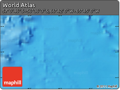 Physical Map of the Area around 56° 48' 24" S, 66° 13' 29" W