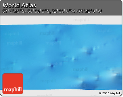 Physical 3D Map of the Area around 56° 48' 24" S, 72° 10' 30" W