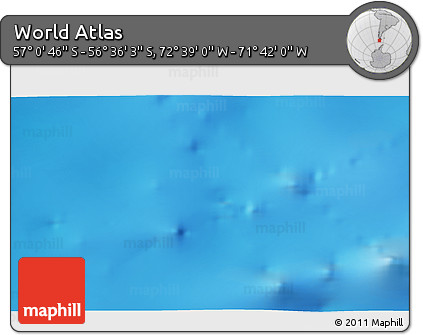 Shaded Relief 3D Map of the Area around 56° 48' 24" S, 72° 10' 30" W