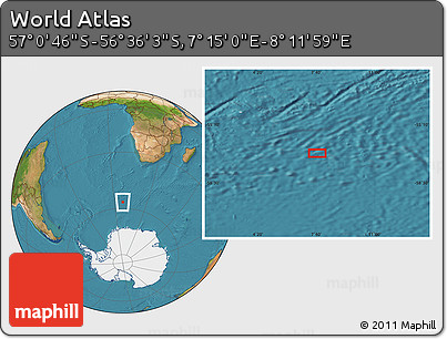Satellite Location Map of the Area around 56° 48' 24" S, 7° 43' 29" E