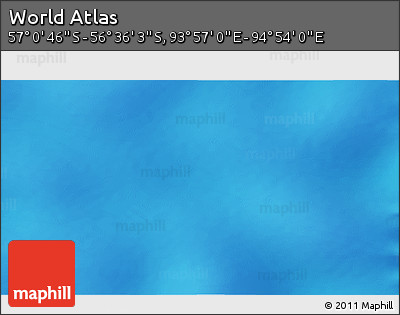 Physical 3D Map of the Area around 56° 48' 24" S, 94° 25' 30" E
