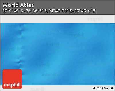 Physical 3D Map of the Area around 56° 48' 24" S, 95° 16' 30" E