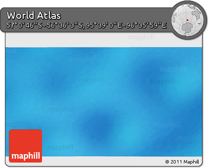 Shaded Relief 3D Map of the Area around 56° 48' 24" S, 96° 7' 30" E