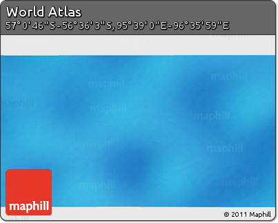 Shaded Relief 3D Map of the Area around 56° 48' 24" S, 96° 7' 30" E