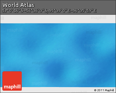Shaded Relief 3D Map of the Area around 56° 48' 24" S, 96° 7' 30" E
