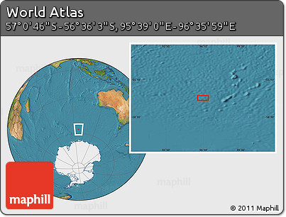 Satellite Location Map of the Area around 56° 48' 24" S, 96° 7' 30" E