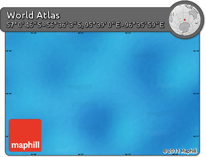 Physical Map of the Area around 56° 48' 24" S, 96° 7' 30" E