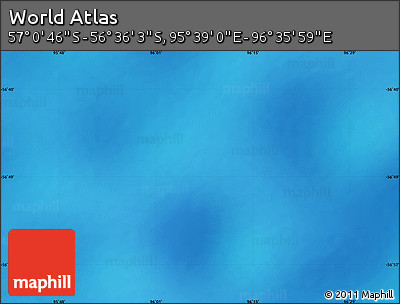 Physical Map of the Area around 56° 48' 24" S, 96° 7' 30" E