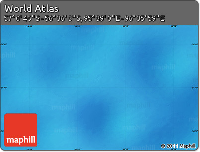 Physical Map of the Area around 56° 48' 24" S, 96° 7' 30" E